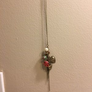 Romantic floral long necklace